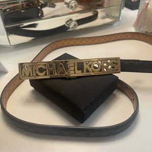 Michael Kors Black and Gold Belt